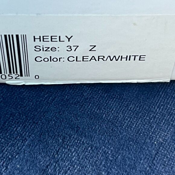 Matiko Heely Clear Vinyl Wedge Sandals White Lucite Heel Women’s 6.5 / EU 37 NIB - Picture 7 of 7